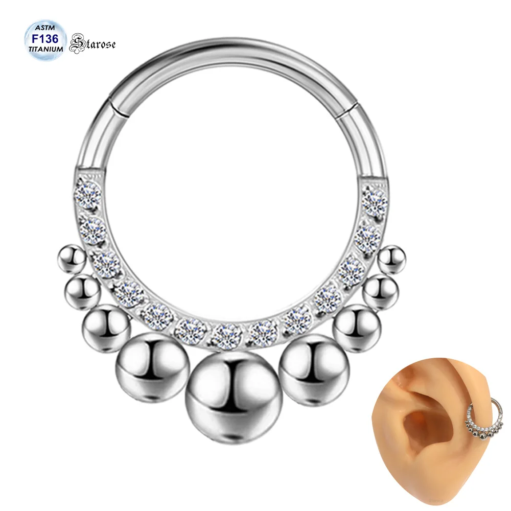 Starose Implant Grade ASTM F136 Titanium Dermal Piercing Female VCH Piercing Ornament Vertical Clitoral Hood Belly Eyebrow Ring
