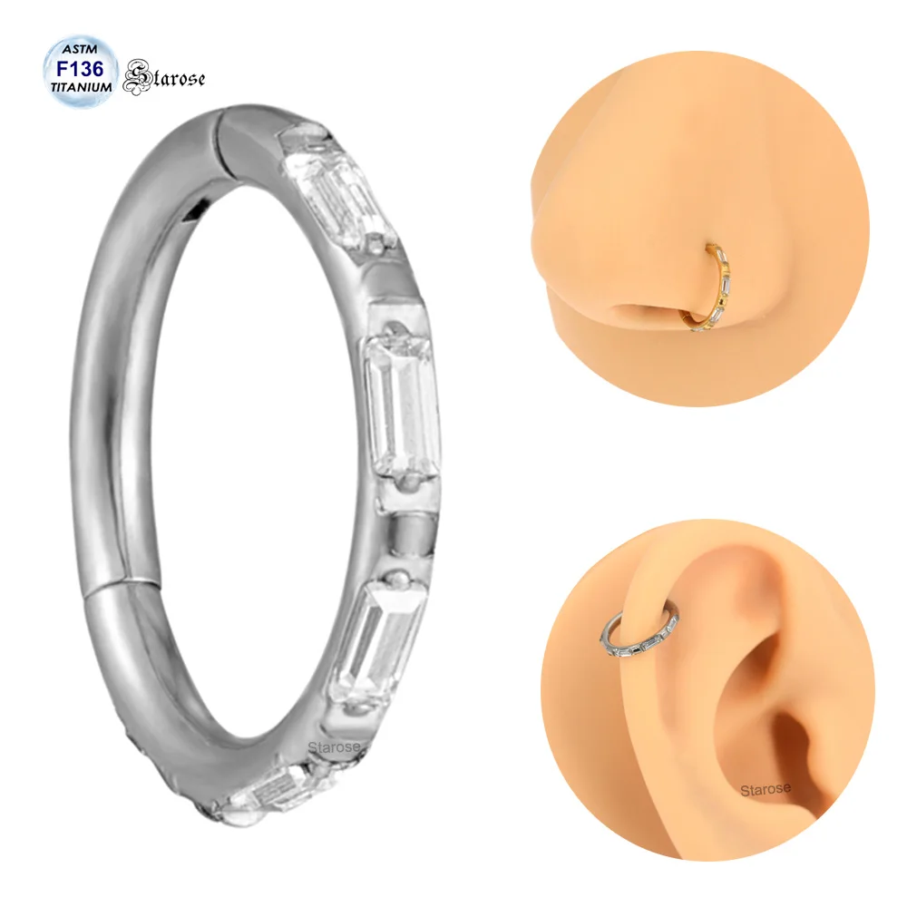 Starose Implant Grade ASTM F136 Titanium Dermal Piercing Female VCH Piercing Ornament Vertical Clitoral Hood Belly Eyebrow Ring