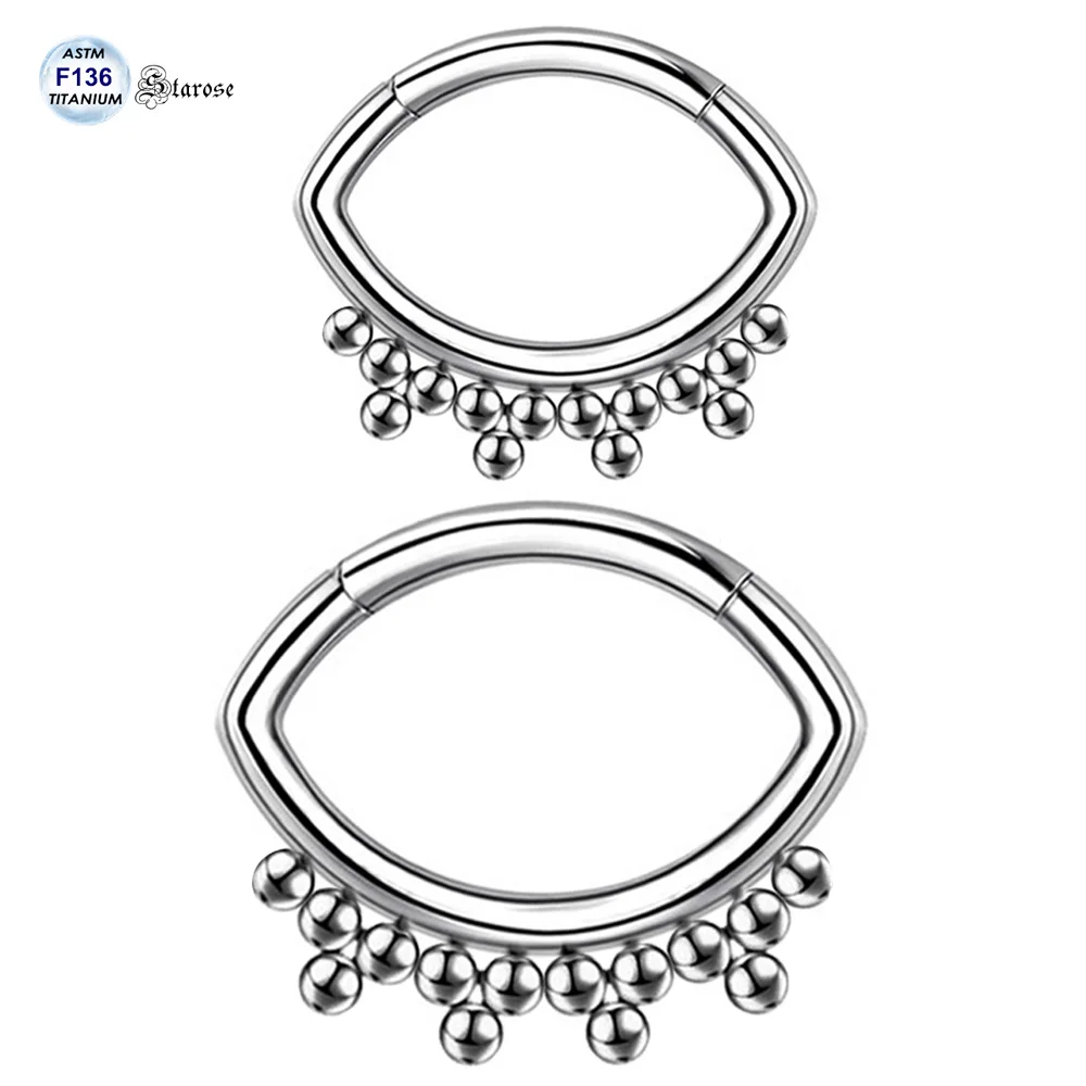 Starose Implant Grade ASTM F136 Titanium Dermal Piercing Female VCH Piercing Ornament Vertical Clitoral Hood Belly Eyebrow Ring