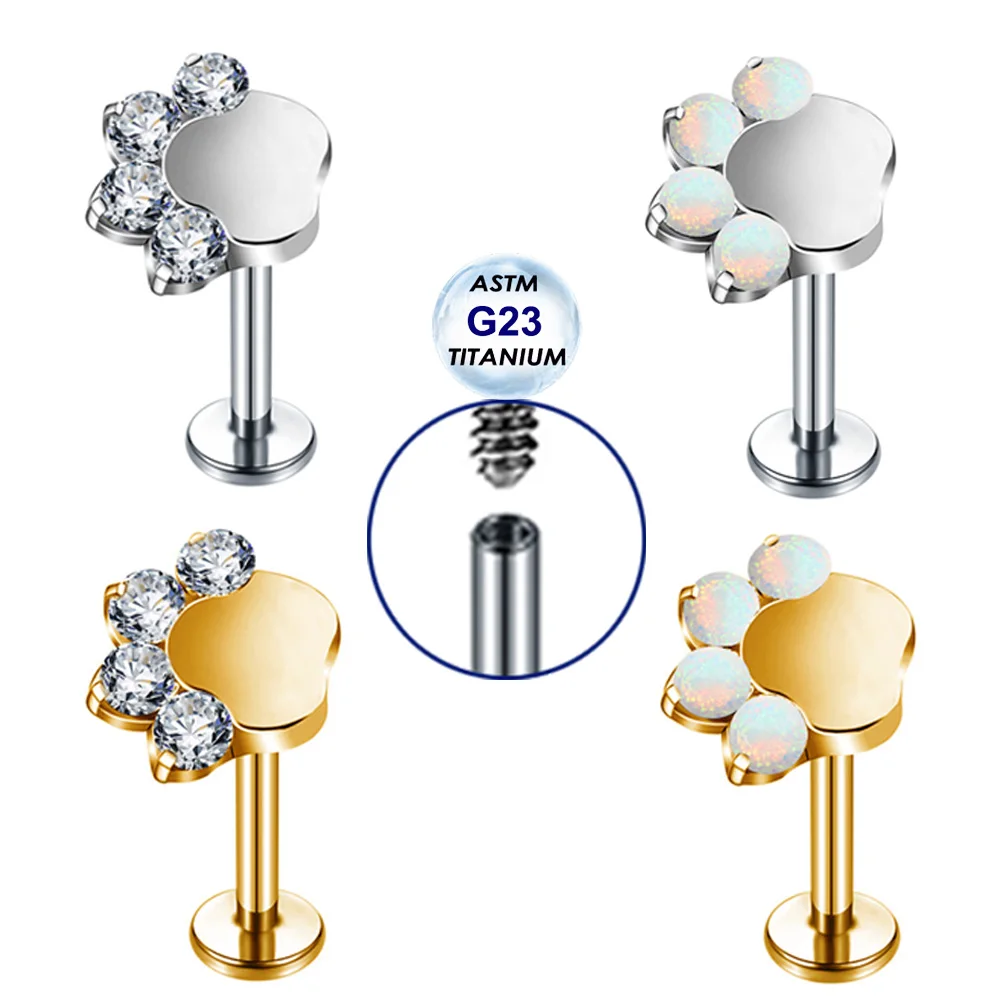 Starose Implant Grade ASTM F136 Titanium Dermal Piercing Female VCH Piercing Ornament Vertical Clitoral Hood Belly Eyebrow Ring