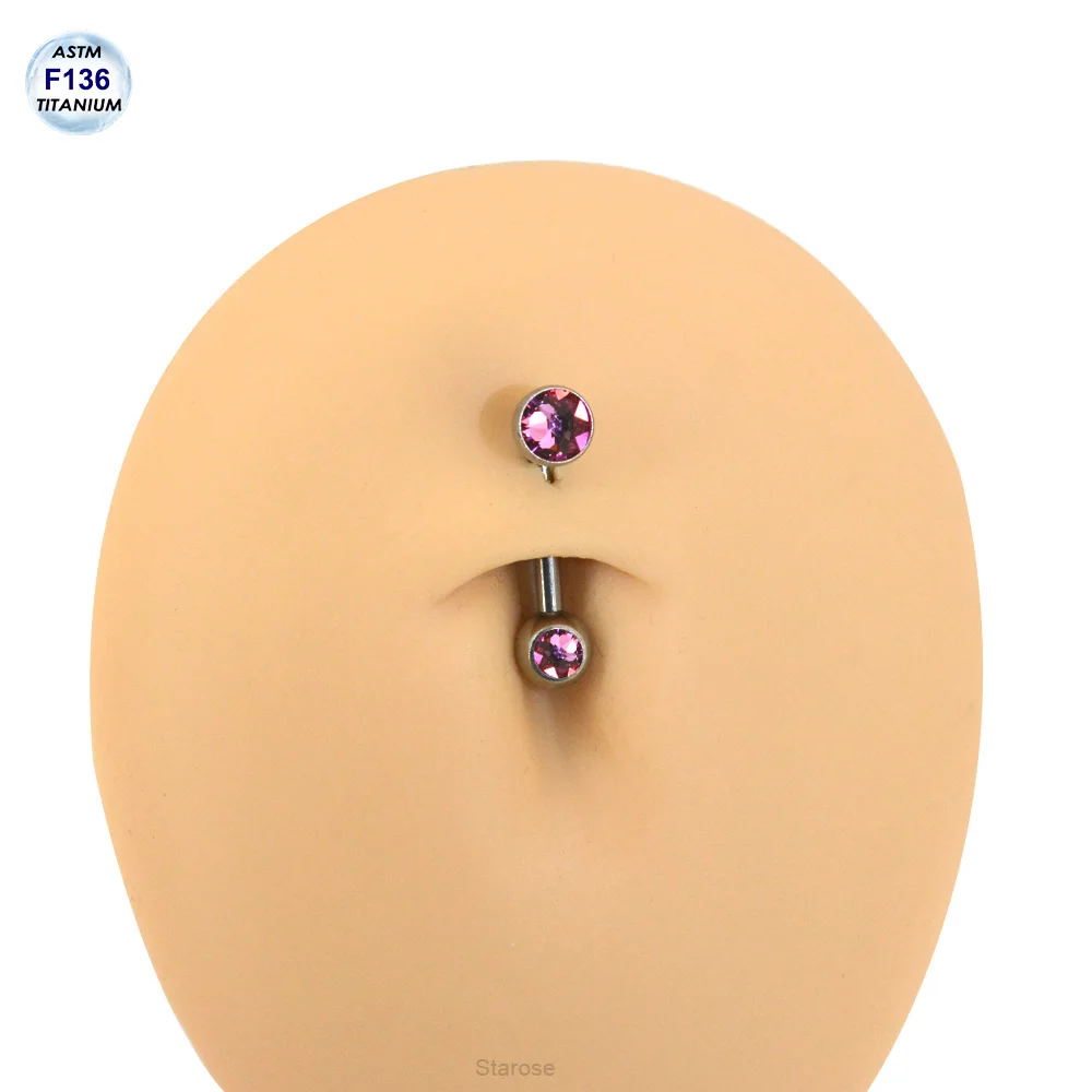 Starose Implant Grade ASTM F136 Titanium Dermal Piercing Female VCH Piercing Ornament Vertical Clitoral Hood Belly Eyebrow Ring