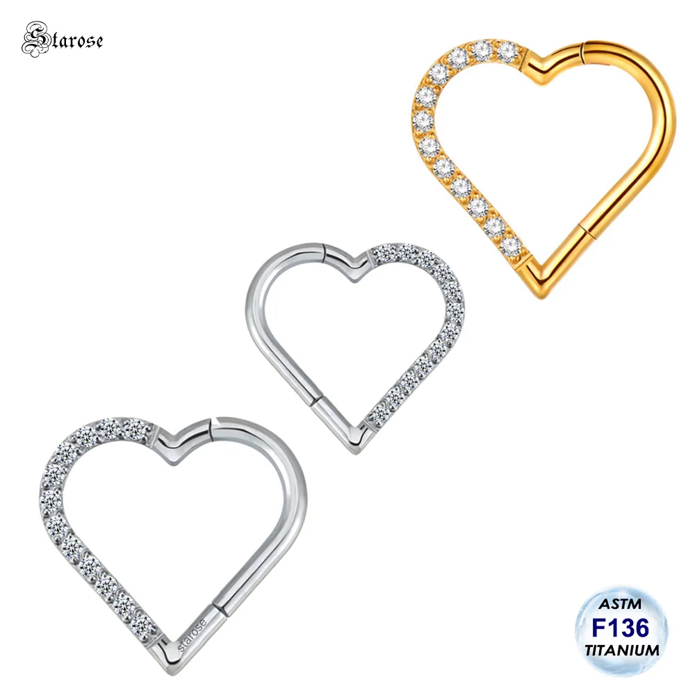 Starose Implant Grade ASTM F136 Titanium Dermal Piercing Female VCH Piercing Ornament Vertical Clitoral Hood Belly Eyebrow Ring
