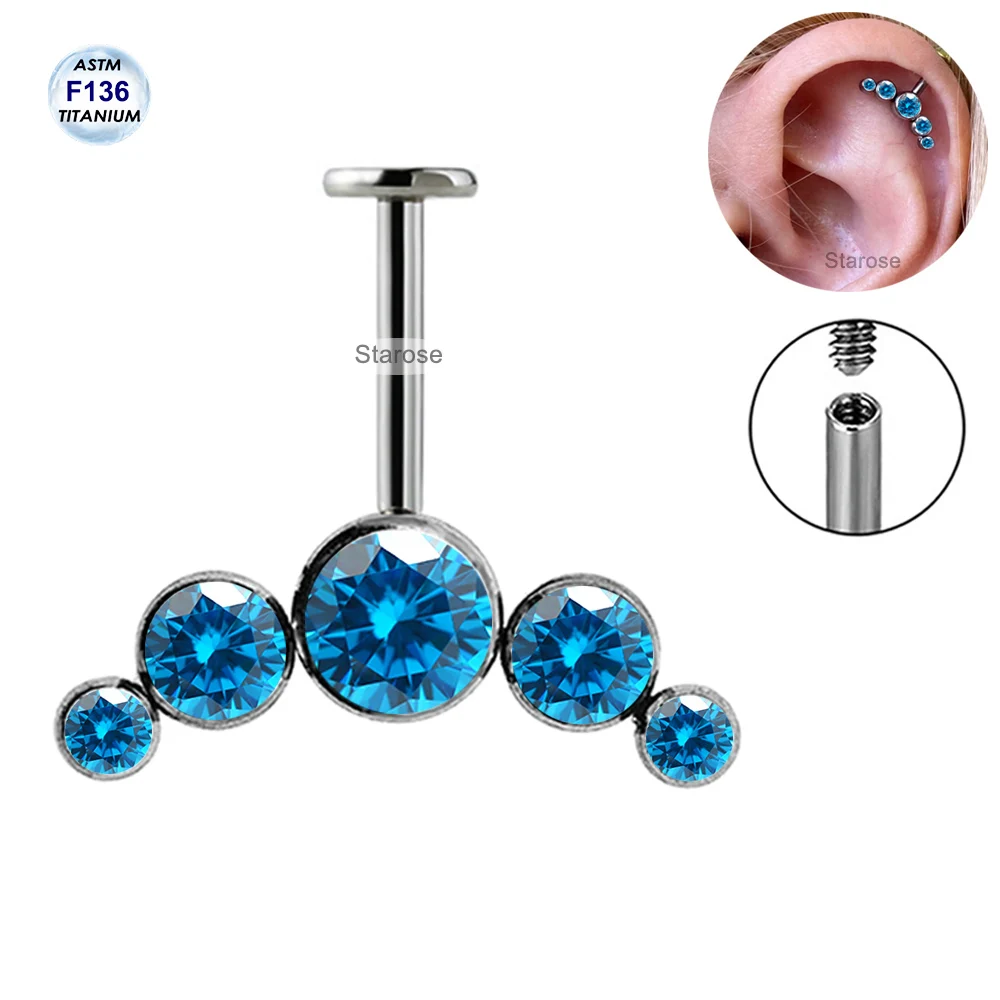 Starose Implant Grade ASTM F136 Titanium Dermal Piercing Female VCH Piercing Ornament Vertical Clitoral Hood Belly Eyebrow Ring