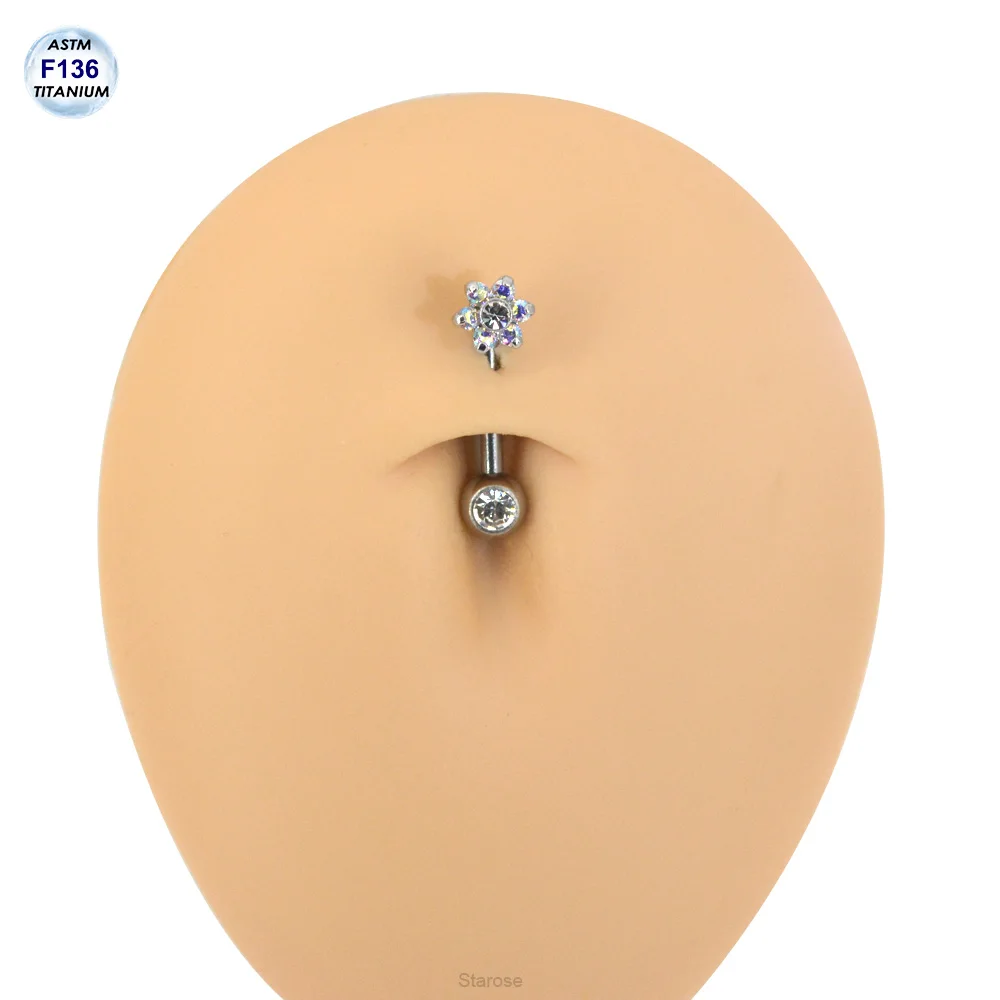 Starose Implant Grade ASTM F136 Titanium Dermal Piercing Female VCH Piercing Ornament Vertical Clitoral Hood Belly Eyebrow Ring