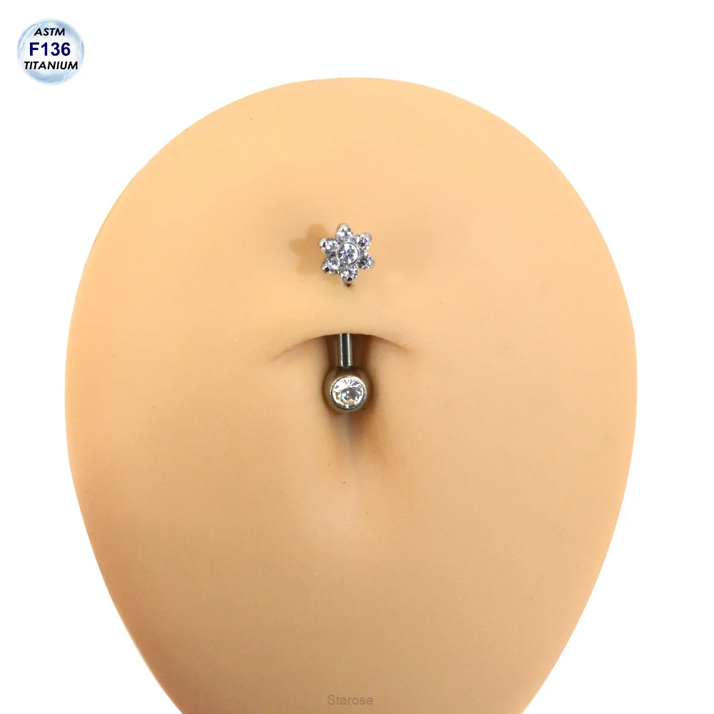 Starose Implant Grade ASTM F136 Titanium Dermal Piercing Female VCH Piercing Ornament Vertical Clitoral Hood Belly Eyebrow Ring