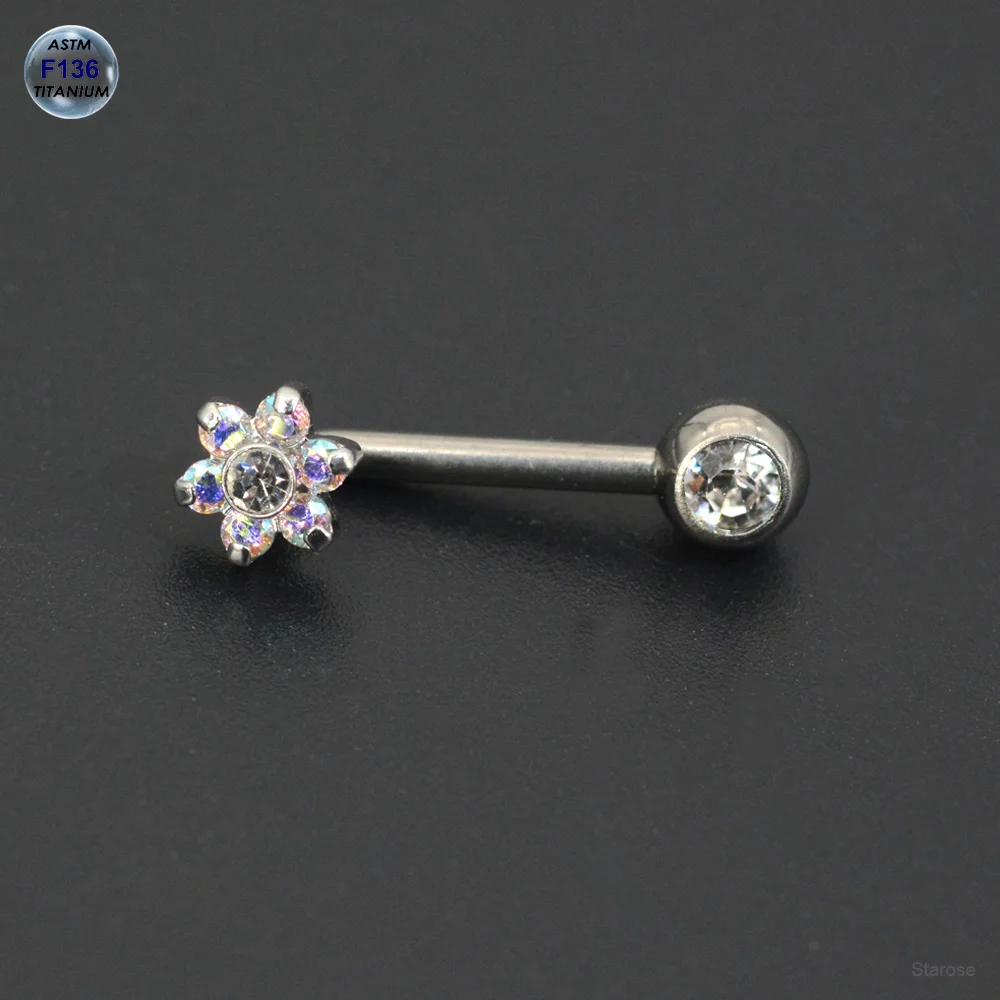 Starose Implant Grade ASTM F136 Titanium Dermal Piercing Female VCH Piercing Ornament Vertical Clitoral Hood Belly Eyebrow Ring