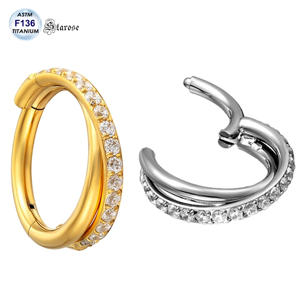 Starose Implant Grade ASTM F136 Titanium Dermal Piercing Female VCH Piercing Ornament Vertical Clitoral Hood Belly Eyebrow Ring