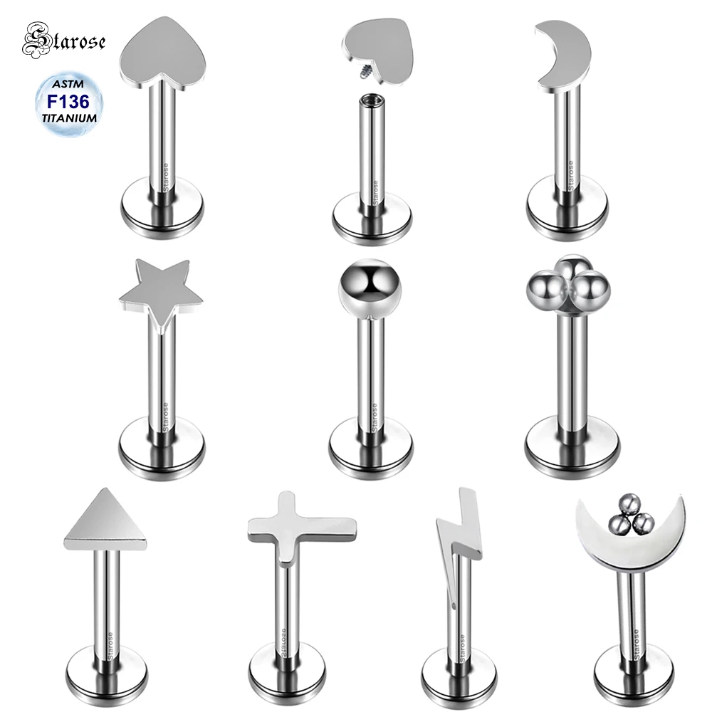 Starose Implant Grade ASTM F136 Titanium Dermal Piercing Female VCH Piercing Ornament Vertical Clitoral Hood Belly Eyebrow Ring