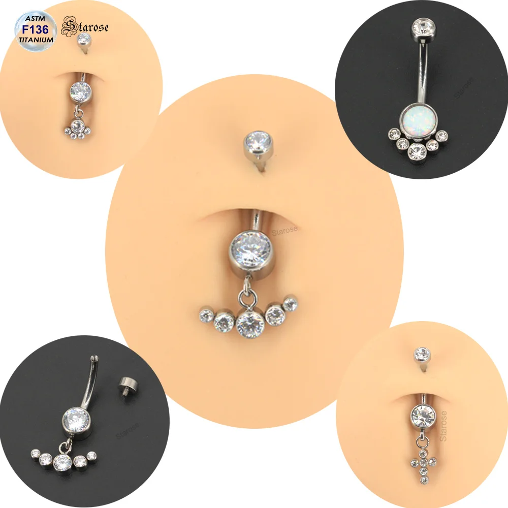 Starose Implant Grade ASTM F136 Titanium Dermal Piercing Female VCH Piercing Ornament Vertical Clitoral Hood Belly Eyebrow Ring