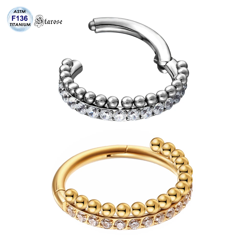 Starose Implant Grade ASTM F136 Titanium Dermal Piercing Female VCH Piercing Ornament Vertical Clitoral Hood Belly Eyebrow Ring
