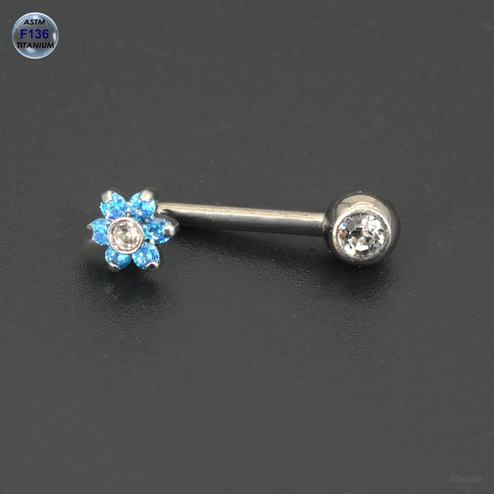 Starose Implant Grade ASTM F136 Titanium Dermal Piercing Female VCH Piercing Ornament Vertical Clitoral Hood Belly Eyebrow Ring