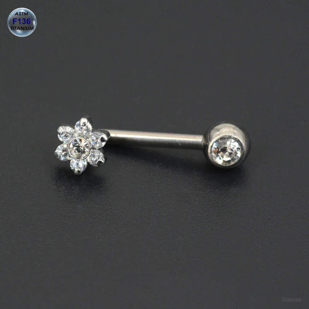 Starose Implant Grade ASTM F136 Titanium Dermal Piercing Female VCH Piercing Ornament Vertical Clitoral Hood Belly Eyebrow Ring