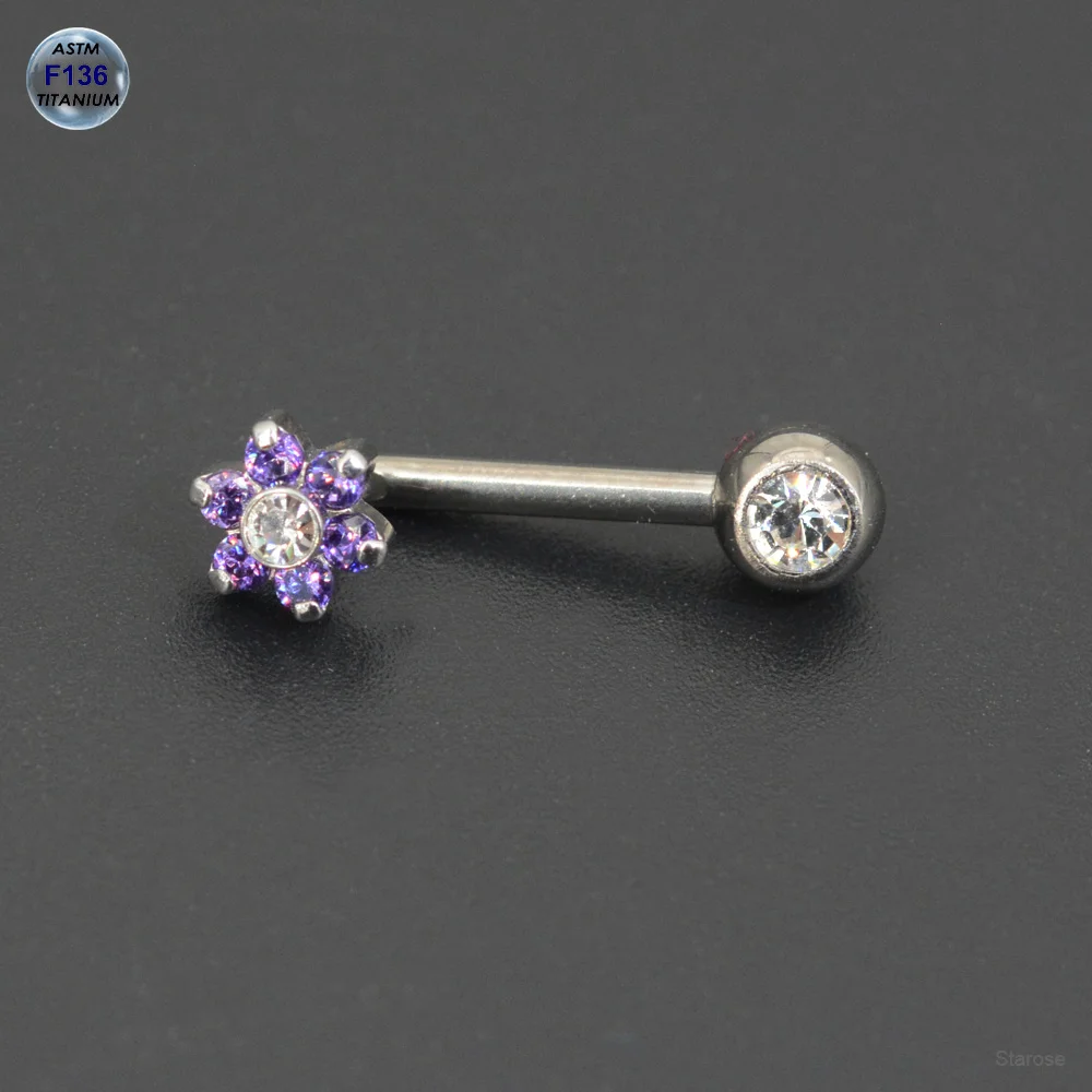 Starose Implant Grade ASTM F136 Titanium Dermal Piercing Female VCH Piercing Ornament Vertical Clitoral Hood Belly Eyebrow Ring