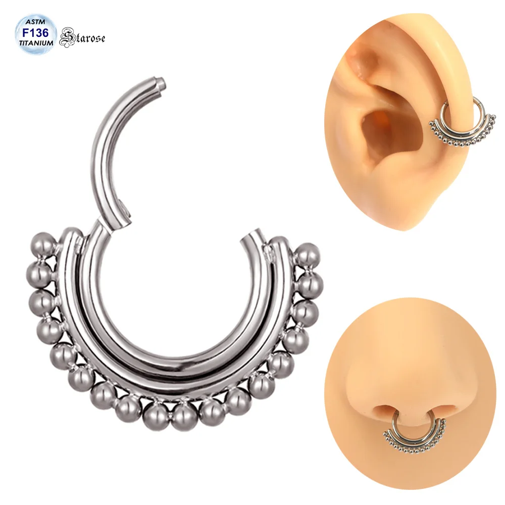 Starose Implant Grade ASTM F136 Titanium Dermal Piercing Female VCH Piercing Ornament Vertical Clitoral Hood Belly Eyebrow Ring