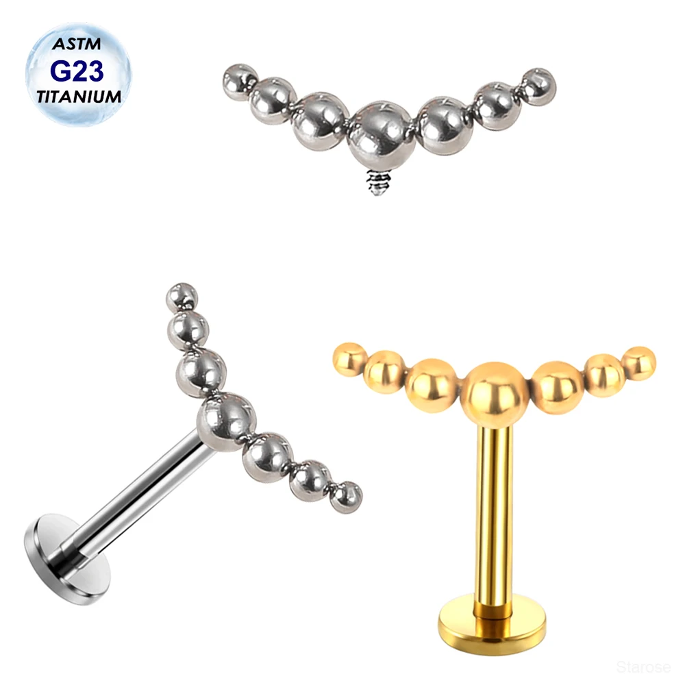 Starose Implant Grade ASTM F136 Titanium Dermal Piercing Female VCH Piercing Ornament Vertical Clitoral Hood Belly Eyebrow Ring