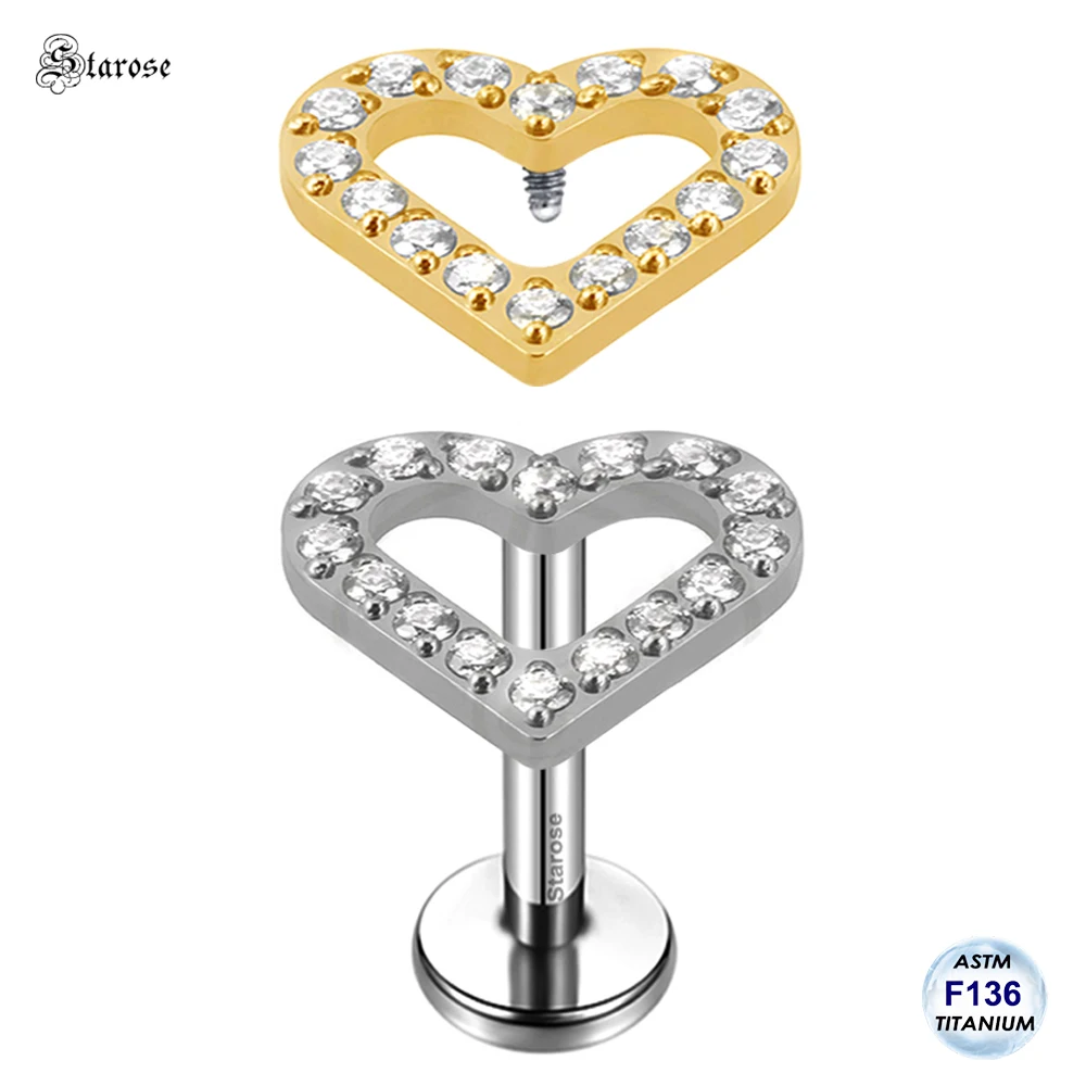 Starose Implant Grade ASTM F136 Titanium Dermal Piercing Female VCH Piercing Ornament Vertical Clitoral Hood Belly Eyebrow Ring
