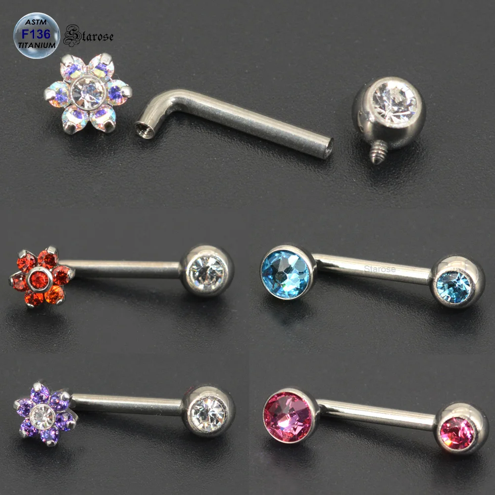 Starose Implant Grade ASTM F136 Titanium Dermal Piercing Female VCH Piercing Ornament Vertical Clitoral Hood Belly Eyebrow Ring