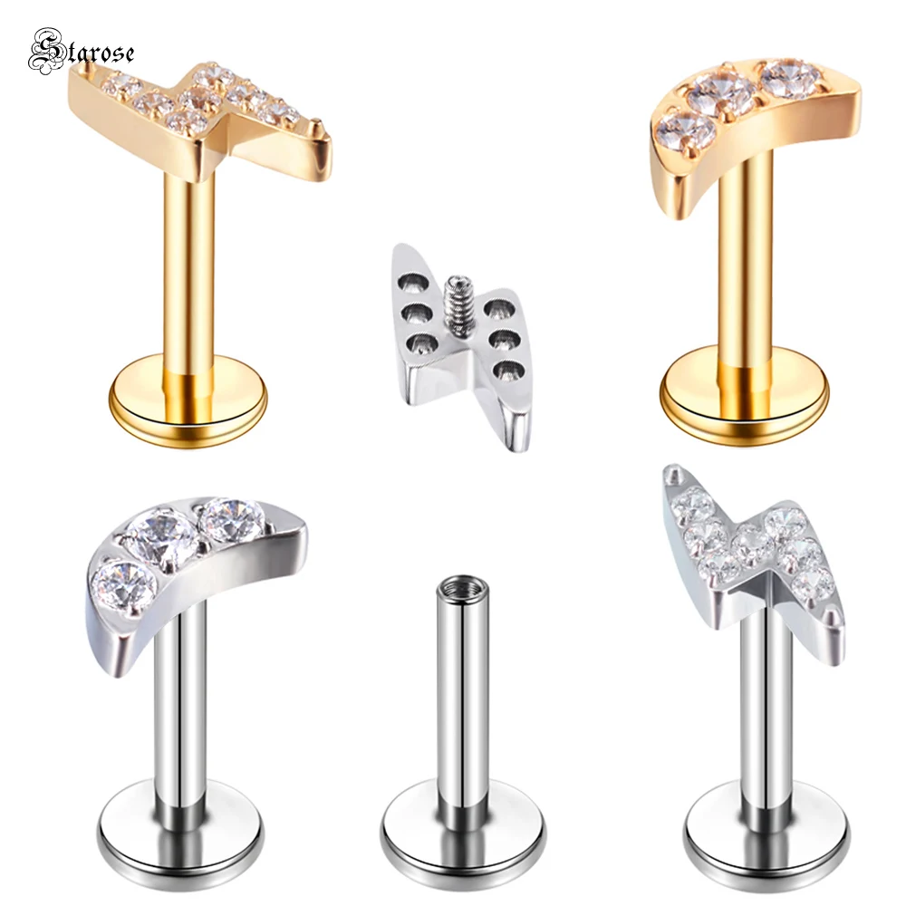 Starose Implant Grade ASTM F136 Titanium Dermal Piercing Female VCH Piercing Ornament Vertical Clitoral Hood Belly Eyebrow Ring