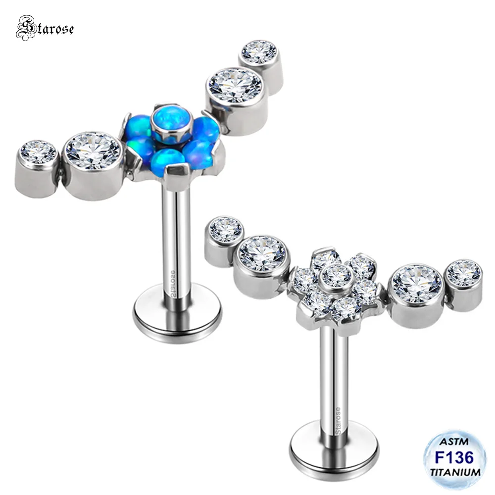 Starose Implant Grade ASTM F136 Titanium Dermal Piercing Female VCH Piercing Ornament Vertical Clitoral Hood Belly Eyebrow Ring