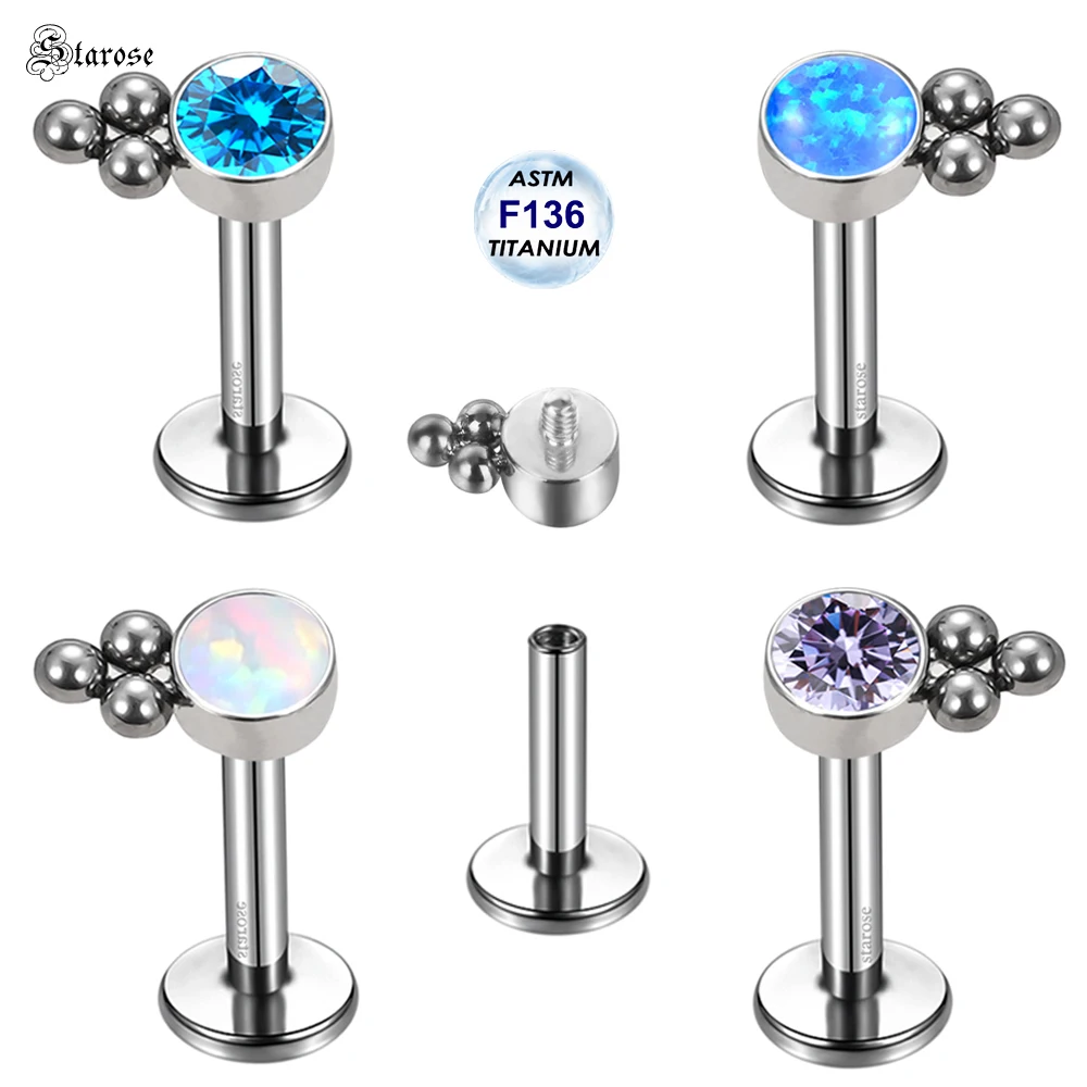 Starose Implant Grade ASTM F136 Titanium Dermal Piercing Female VCH Piercing Ornament Vertical Clitoral Hood Belly Eyebrow Ring