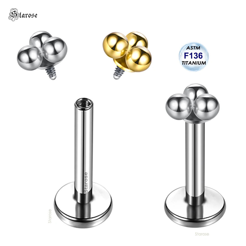 Starose Implant Grade ASTM F136 Titanium Dermal Piercing Female VCH Piercing Ornament Vertical Clitoral Hood Belly Eyebrow Ring