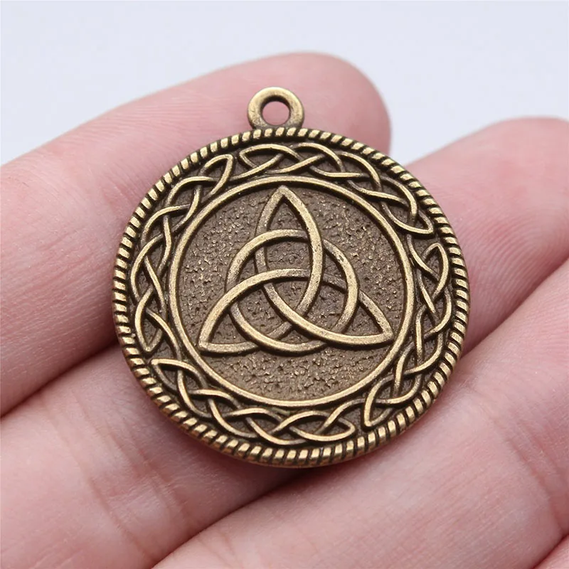10pcs Charms 28*32mm Celtic Knot Charms Double Side Round Pendant For Jewelry Making DIY Viking Jewelry Findings