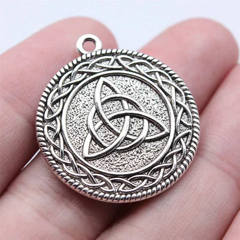 10pcs Charms 28*32mm Celtic Knot Charms Double Side Round Pendant For Jewelry Making DIY Viking Jewelry Findings