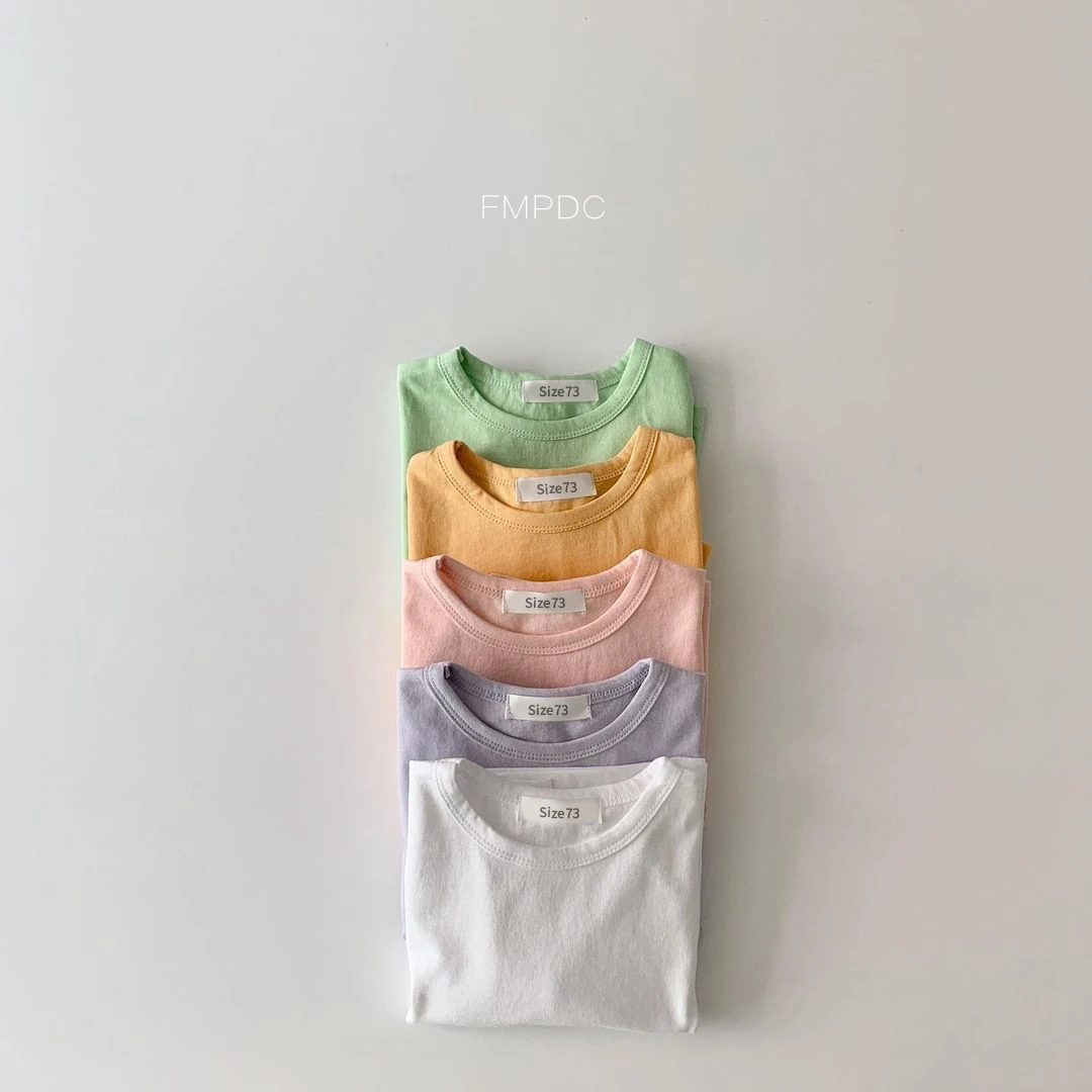 New Spring Autumn Baby T-Shirts Infant Baby Girls Boys Solid Color Base T Shirt Kids Cotton Tops Round Neck Toddler Clothes