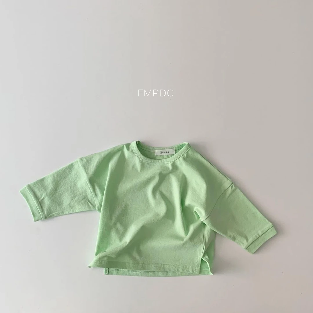 New Spring Autumn Baby T-Shirts Infant Baby Girls Boys Solid Color Base T Shirt Kids Cotton Tops Round Neck Toddler Clothes