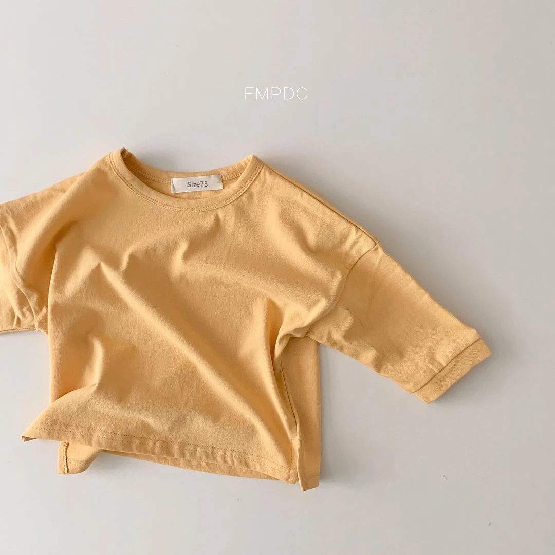New Spring Autumn Baby T-Shirts Infant Baby Girls Boys Solid Color Base T Shirt Kids Cotton Tops Round Neck Toddler Clothes