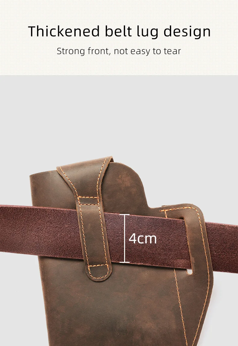 BULLCAPTAIN 2023 New Men's Leather Waist Bag Can Be Used For 5.5-6.8-Inch Mobile Phone Carrying Cigarette Case Outdoor Bag