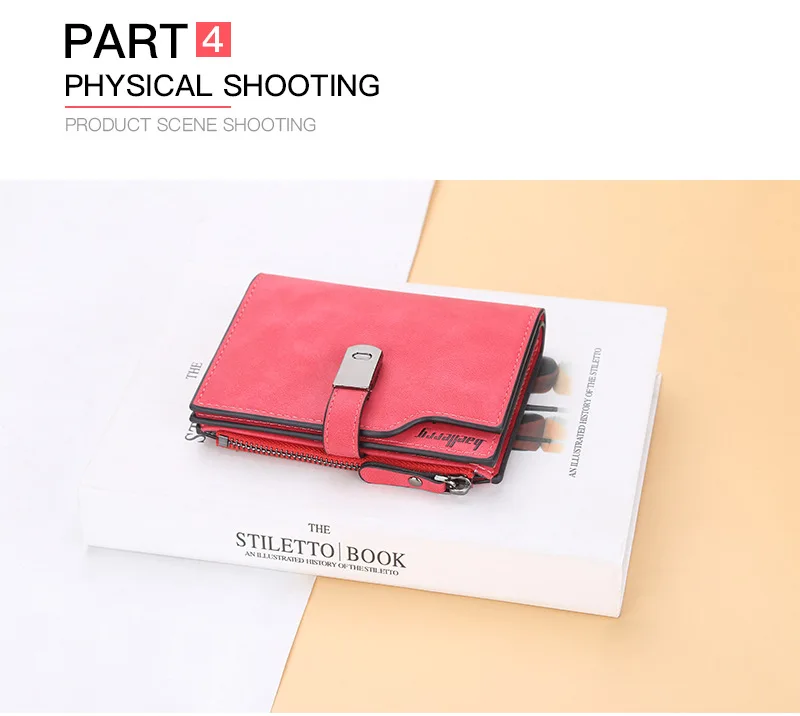 Baellerry Women Wallets Short Magnetic Buckle Top Quality Card Holder Female Purse Zipper Wallet For Women