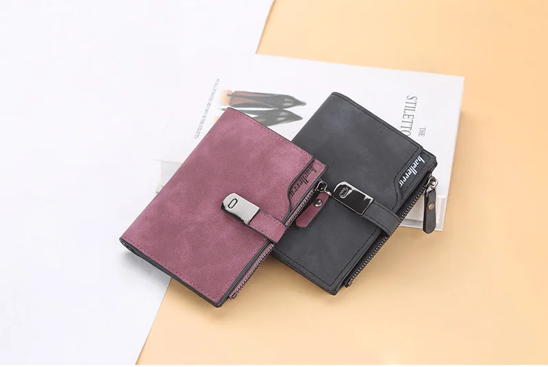 Baellerry Women Wallets Short Magnetic Buckle Top Quality Card Holder Female Purse Zipper Wallet For Women