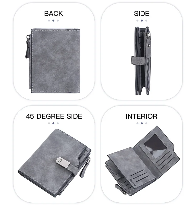 Baellerry Women Wallets Short Magnetic Buckle Top Quality Card Holder Female Purse Zipper Wallet For Women