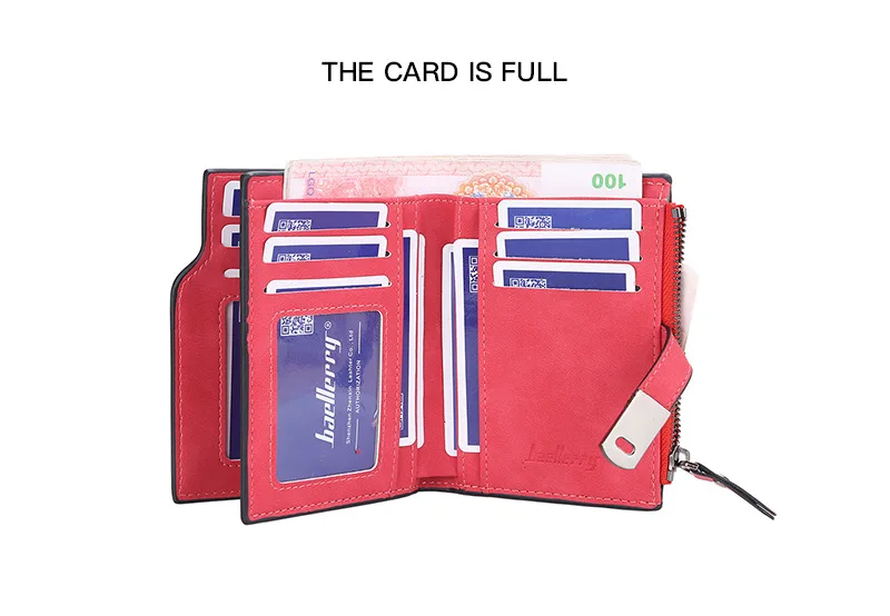 Baellerry Women Wallets Short Magnetic Buckle Top Quality Card Holder Female Purse Zipper Wallet For Women