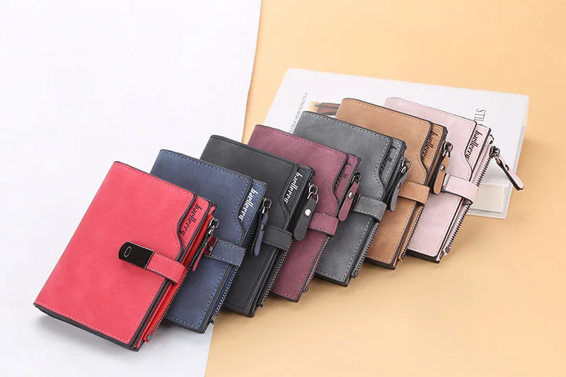 Baellerry Women Wallets Short Magnetic Buckle Top Quality Card Holder Female Purse Zipper Wallet For Women