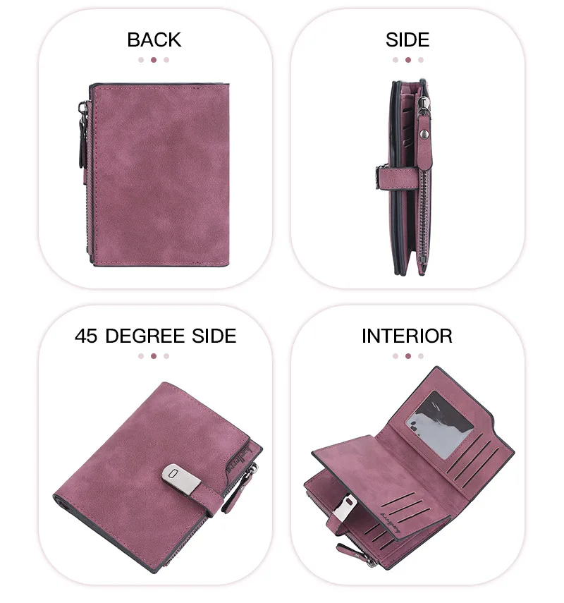 Baellerry Women Wallets Short Magnetic Buckle Top Quality Card Holder Female Purse Zipper Wallet For Women