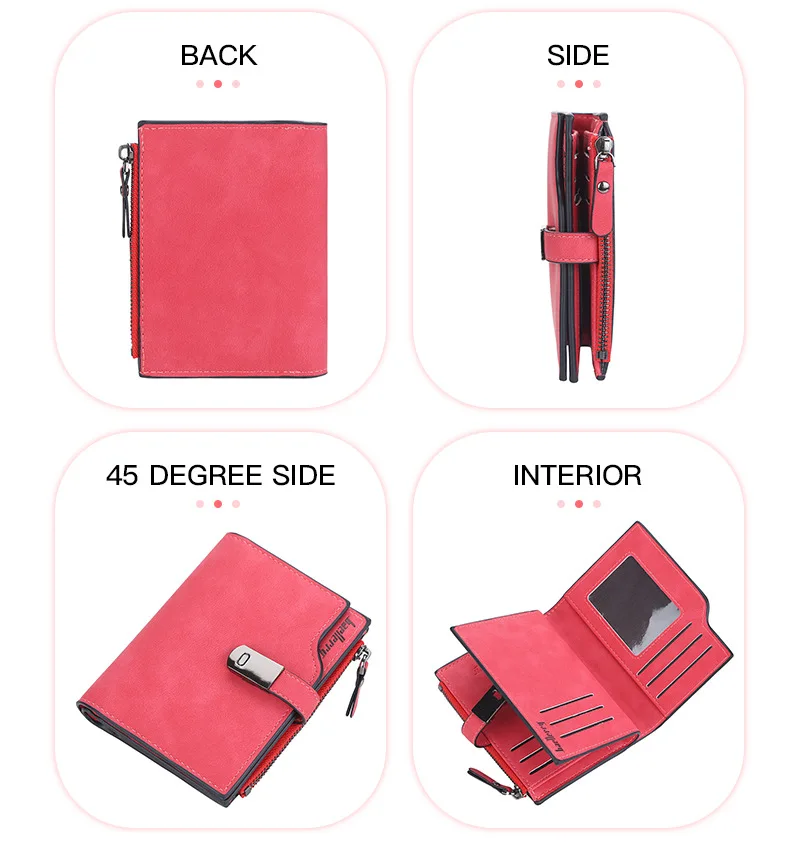 Baellerry Women Wallets Short Magnetic Buckle Top Quality Card Holder Female Purse Zipper Wallet For Women