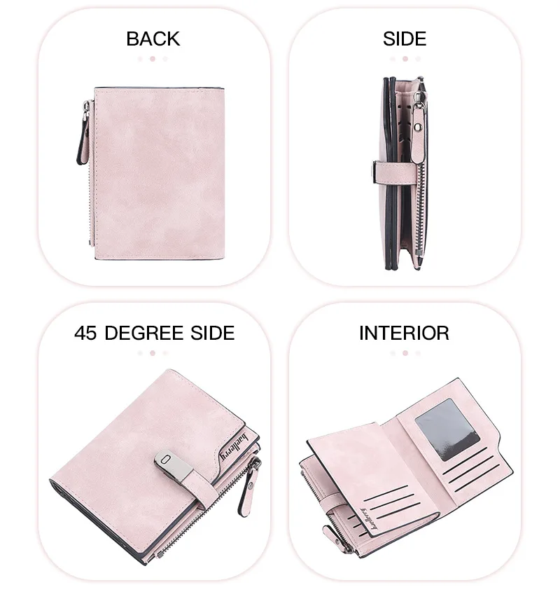 Baellerry Women Wallets Short Magnetic Buckle Top Quality Card Holder Female Purse Zipper Wallet For Women