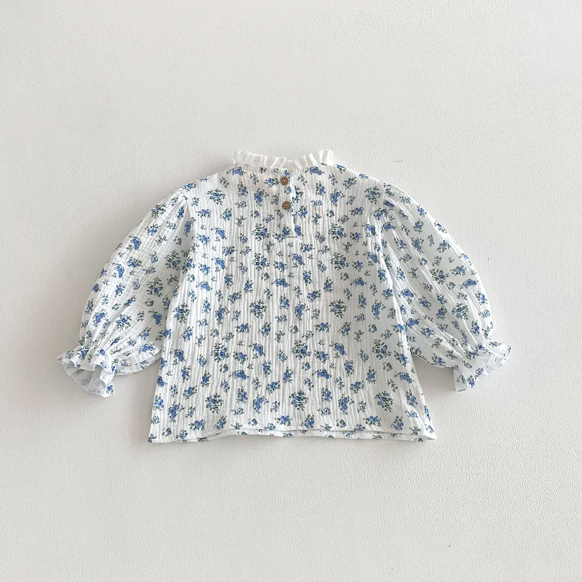 Toddler Girls Long Sleeve Tops Autumn Linen Cotton Solid Ruffle T-Shirt Floral Shirts for Kids Casual Tees Girls Blouses 1-6T