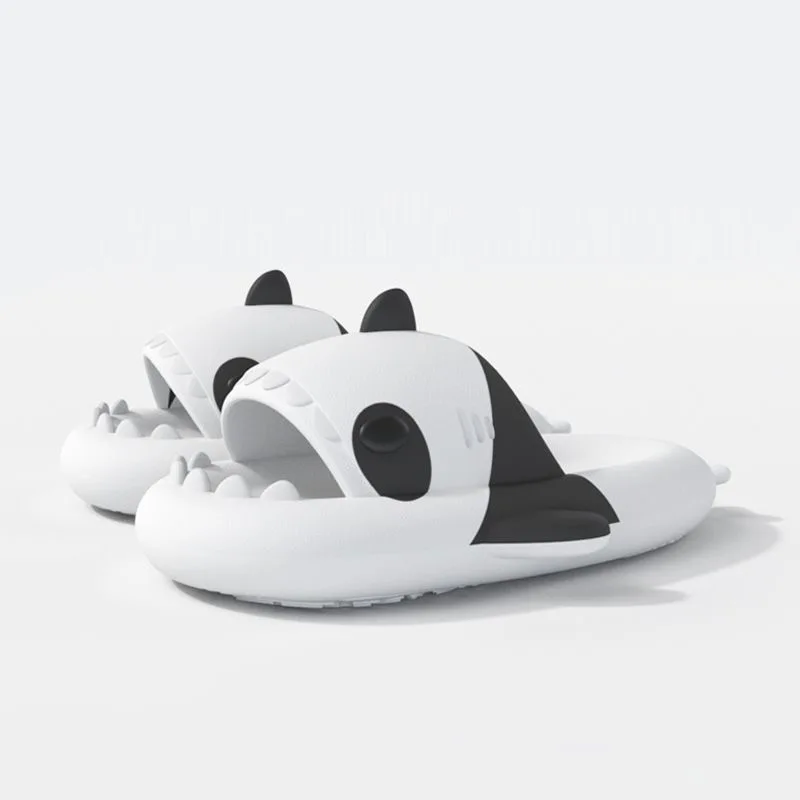 4cm Thick Sole Shark Slippers For Women Men Indoor Beach Slides Cute DIY Night Glowing Lantern Couples Summer Street Sandals