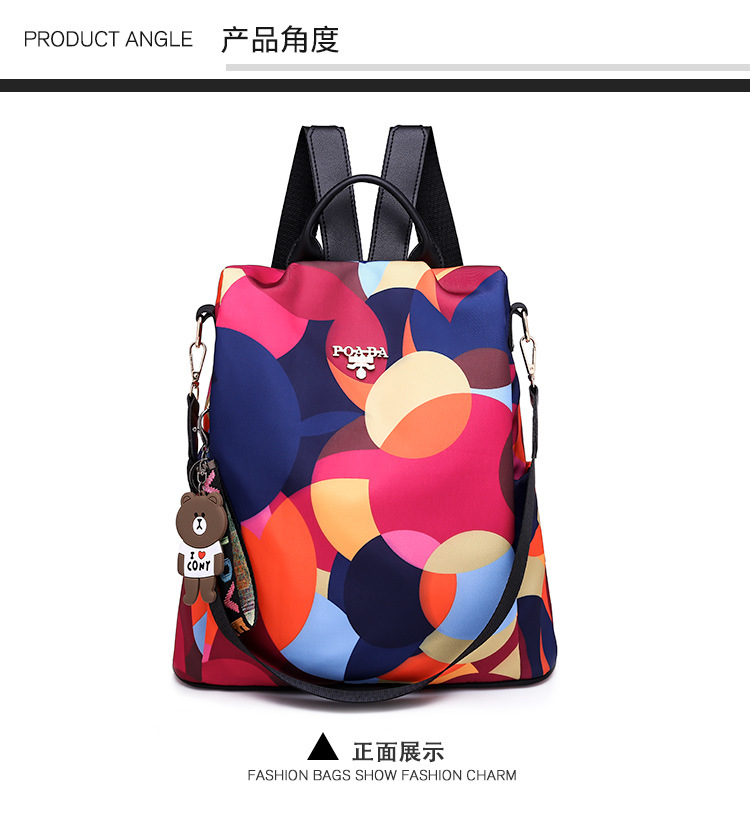 Women Backpack Fashion Oxford Cloth Shoulder Bags School Bags for Teenage Large Capacity Print Waterproof Travel Backpack