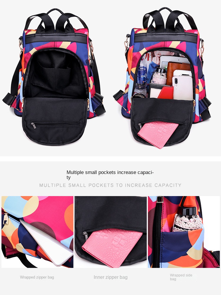 Women Backpack Fashion Oxford Cloth Shoulder Bags School Bags for Teenage Large Capacity Print Waterproof Travel Backpack