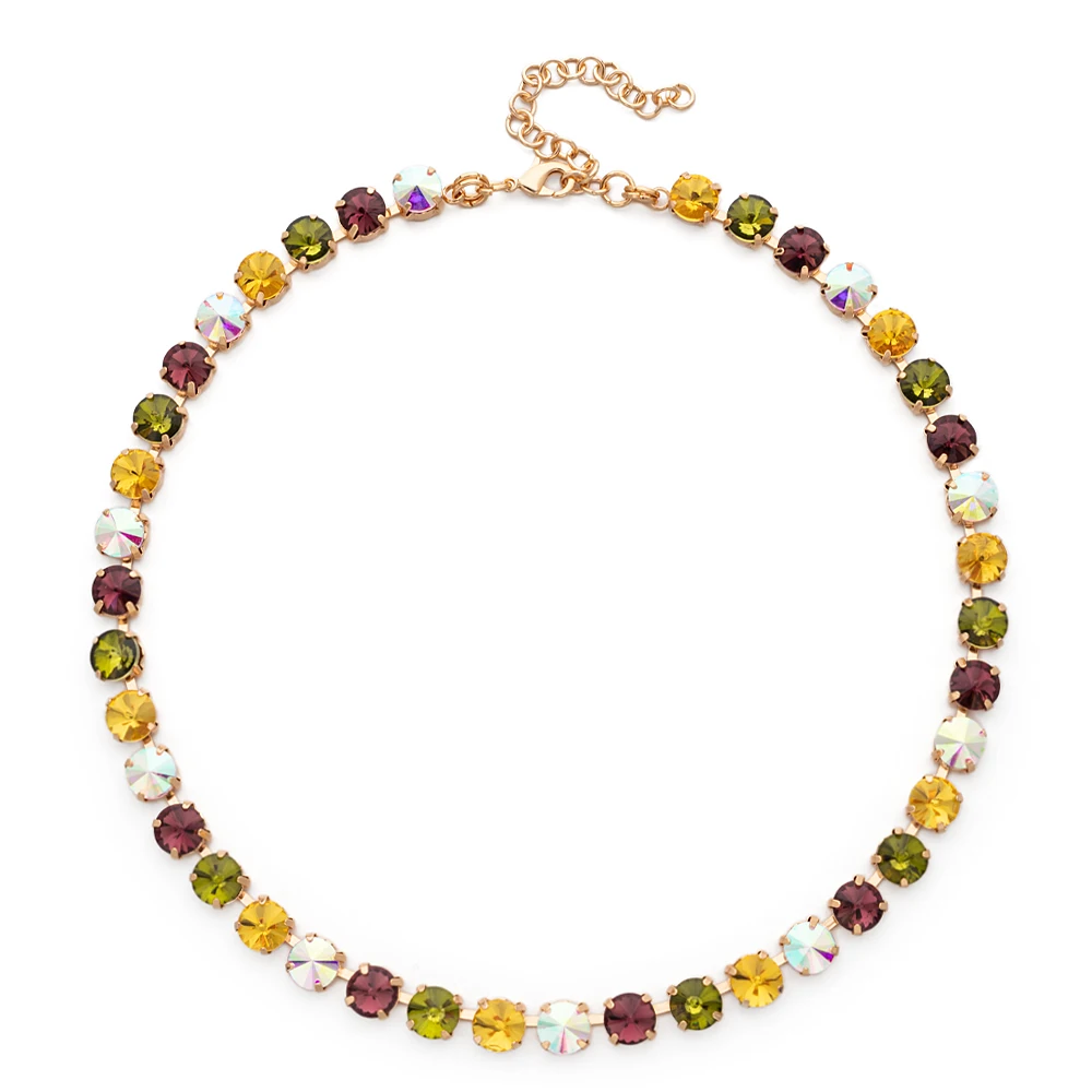 2023 New Design Zircon Necklace For Women Colorful Pearl and Crystal Choker Claw Setting Diamond Jewelry Gift