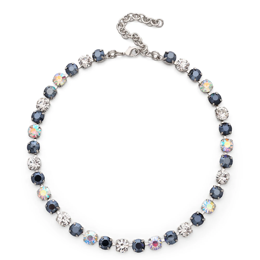 2023 New Design Zircon Necklace For Women Colorful Pearl and Crystal Choker Claw Setting Diamond Jewelry Gift