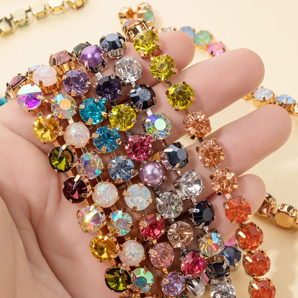 2023 New Design Zircon Necklace For Women Colorful Pearl and Crystal Choker Claw Setting Diamond Jewelry Gift
