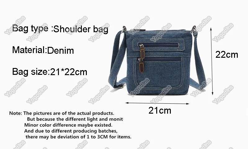 Fashion Shoulder Bags For Women Vintage Denim Crossbody Bag Female Small Messenger Bags Casual Handbags Purse