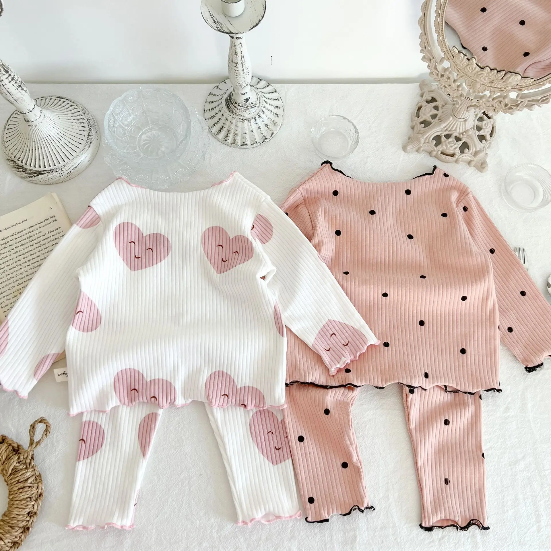 2psc Spring And Autumn Newborn Infant Baby Girls Suit Cartoon Long Sleeved Thread Cotton Kids Fashion Baby Clothing