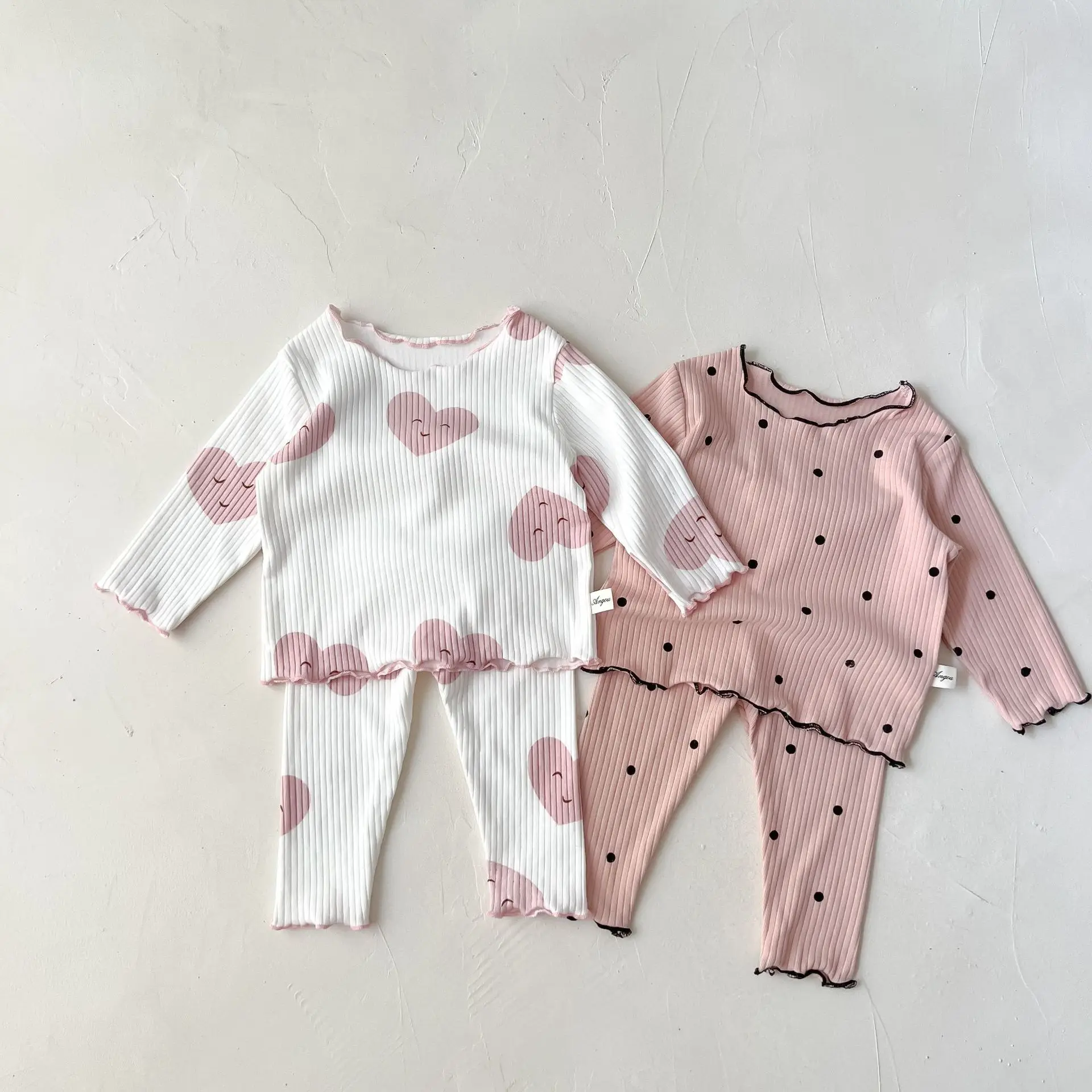2psc Spring And Autumn Newborn Infant Baby Girls Suit Cartoon Long Sleeved Thread Cotton Kids Fashion Baby Clothing