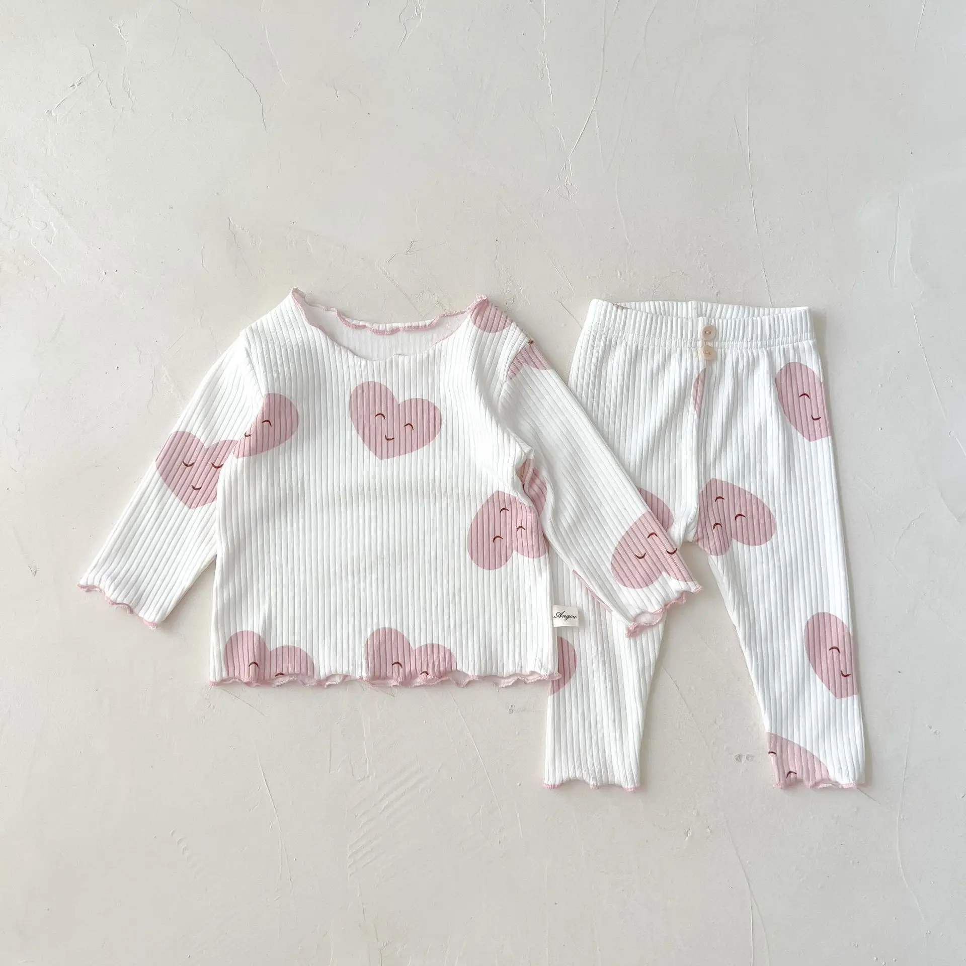 2psc Spring And Autumn Newborn Infant Baby Girls Suit Cartoon Long Sleeved Thread Cotton Kids Fashion Baby Clothing